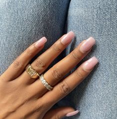 acrylic manicure with shirt pink nude nails Clean Girl, Nail Inspo, Nails, Beauty