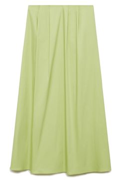 Flowy and flared, this lightweight, cotton-rich skirt will anchor your look with polish. Hidden back-zip closure Side-seam pockets 82% cotton, 15% polyamide, 3% lyocell Machine wash, line dry Made in Turkey Spring Cotton Maxi Skirt For Work, Cotton Pleated Skirt With Lined Flared Design, Cotton Voluminous Maxi Skirt For Work, Cotton Full Pleated Lined Skirt, Cotton Full Pleated Skirt With Lining, Chic Cotton Maxi Skirt With Pockets, Cotton Flared Pleated Skirt With Lining, Chic Cotton Skirt With Pleated Hem, Cotton Maxi Skirt For Summer Workwear