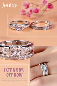 Beautiful Wedding Bands, Sterling Silver Rings Set, Silver Ring Set, Elegant Ring, Bridal Set, Eternal Love, Brilliant Diamond, Bridal Sets, Showcase Design