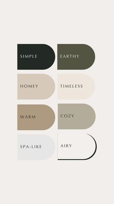 the color scheme for an interior design project, with different shades and colors to choose from