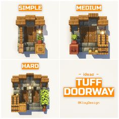 four different types of doors and windows with the words'ideas tuff doorway '