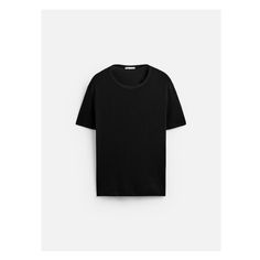 Slim fit T-shirt. Round neck and short sleeves. This item runs larger than normal. Classic T-shirt With Ribbed Neckline For Summer, Zara Crew Neck T-shirt With Relaxed Fit, Basic T-shirt With Ribbed Neckline For Streetwear, Black Crew Neck T-shirt With Ribbed Neckline, Black T-shirt With Ribbed Crew Neck, Black T-shirt With Ribbed Neckline For Streetwear, Everyday T-shirt With Ribbed Neckline And Short Sleeves, Black Cotton T-shirt With Ribbed Neckline, Classic T-shirt With Ribbed Neckline