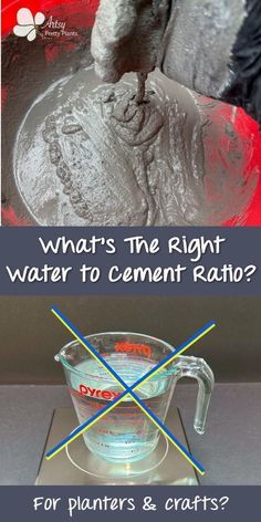 what's the right water to cement radio? for planters and crafts