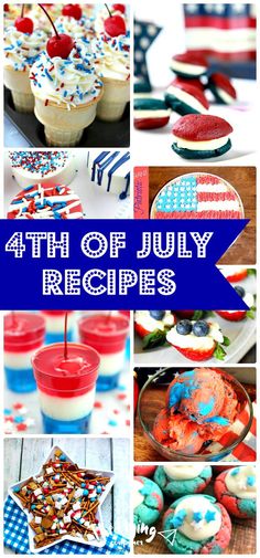 fourth of july desserts with red, white and blue decorations