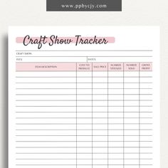 Craft Fair Tracker Printable Template – Digital Download for Organizing and Monitoring Craft Fair Details Pricing Signs Craft Show, Checkout Counter Ideas For Craft Shows, Vendor Booth Checkout Station, Order Forms For Craft Business, Craft Booth Set Up, Craft Vendor Booth Ideas, Craft Fair Booth Display Ideas 10x10, Booth Set Up Ideas Vendor Events, Vendor Table Display Ideas