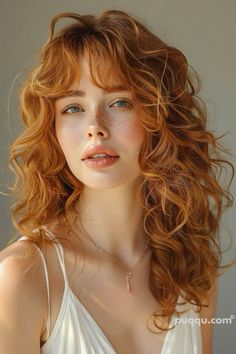 Cool Hairstyles For Girls, Curly Bangs, Bangs Curly, Women's Hairstyles, Curly Hair With Bangs, Summer Hair Color, Hair Stuff