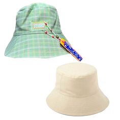 Reversible Lack Of Color X Devon Lee Carlson Bucket Hat Green, Yellow, & Pink Plaid Design Create Your Own Design On The Reverse Side Using The Fabric Markers Included With This Adorable Bucket Hat. A Dangling Attached Tag Can Also Be Used As A Bracelet Or Anklet. This Is An Australian Hat Brand Nwt Size S/M Reversible Flat Brim Bucket Hat For Spring, Reversible Green Sun Hat For Spring, Green Reversible Hat For Spring, Spring Reversible Cap Sun Hat, Green Reversible Spring Hat, Australian Hat, Devon Lee Carlson, Straw Boater Hat, Straw Boater