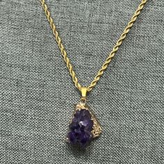 Nwot.Fashion Jewelry Unisex Gold Rope Chain And Real Amethyst Crystal, Amazingly Stunning Chain 23”, 18kt. Gold Plating. Purple Chain Necklace For Party, Purple Party Necklace With Chain Detail, Purple Amethyst Crystal Necklace With Adjustable Chain, Mens Fashion Jewelry, Jewelry Purple, Gold Rope Chains, Mens Accessories Jewelry, Unisex Jewelry, Chain Jewelry