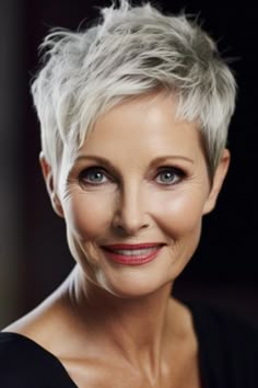 Chic Short Hair, Short Hair Images, Short Silver Hair, Pixie Haircut For Thick Hair