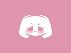 a pink background with a white bunny face