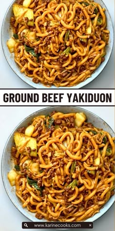 two pictures showing different types of food