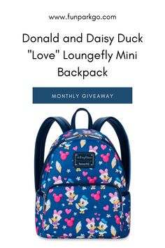 August 2022 Monthly Giveaway FunParkGo.com! Donald And Daisy, Donald And Daisy Duck, Fun Park, Halloween 2022, Daisy Duck, Jansport Backpack, Disney Halloween, Mini Backpack