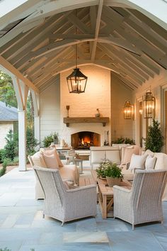 50+ Creative Covered Patio Ideas Attached to House with Fireplace Gary Snyder, Cozy Patio, Patio Backyard, Backyard Makeover