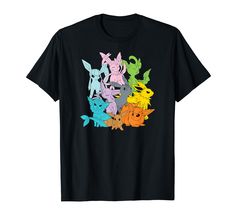 an image of pokemon t - shirt with many different colors and sizes on the front