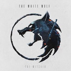 the white wolf logo is shown in this artistic photo, it appears to be painted on paper