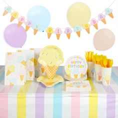 Ice Cream Birthday Party Decorations, Cream Birthday Party, Cupcake Birthday Party, Ice Cream Design, Ice Cream Birthday, Ice Cream Party