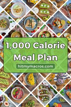 a collage of photos with the words,'100 calorie meal plan '