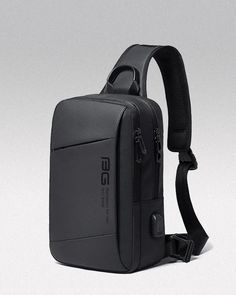 Men’s crossbody travel bag ’Kiyazu’ - TECHWEAR STORM™ Modern Chest Bag With Anti-theft Pocket For On-the-go, Rectangular Chest Bag With Anti-theft Pocket For On-the-go, Modern Black Rectangular Chest Bag, Modern Portable Crossbody Chest Bag, Multifunctional Business Chest Bag With Anti-theft Pocket, Modern Chest Shoulder Bag For Travel, Functional Portable Chest Bag For Business, Black Business Chest Bag, Functional Business Chest Bag