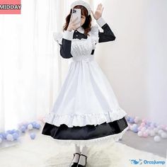 Orcajump - Traditional maid female big brother daily loli maid cute dress models - Final Sale White Kawaii Dress For Halloween, Cute White Dress For Cosplay Events, Cute White Dresses For Cosplay, White Ruffled Cosplay Costume For Cosplay Events, Maid Outfit Anime, Maid Apron, Play Clothes, Dress Models, Maid Outfit