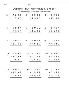 the addition worksheet for two digit numbers