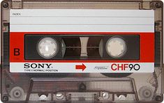 an orange and white cassette with the words sony on it