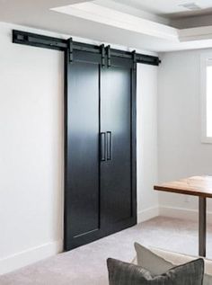 Walston Door Company Painted Door Painted Modern One Panel Door Modern Barn Doors In The House, One Panel Door, Barn Doors Modern, Black Sliding Door, Modern Barn Doors, Door Picture, Modern Barn Door, Panel Door, Pocket Door