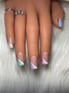 Soft Square Nails Design, Uñas Color Pastel, Jazzy Nails, Base Nails, Fancy Nails Designs, Fancy Nails, Chic Nails, Nail Arts, Nude Nails