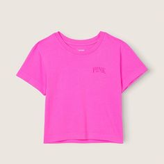 New Pink Cotton Short Sleeve T-Shirt Basic Pink Cropped T-shirt With Short Sleeves, Sporty Graphic Print Tops, Athleisure Short Sleeve Tops With Letter Print, Pink Letter Print Athleisure Top, Pink Athleisure Top With Letter Print, Pink Short Sleeve Cropped Sporty T-shirt, Pink Cotton Athleisure Top, Sporty Pink Cropped Short Sleeve T-shirt, Sporty Pink Short Sleeve Cropped T-shirt