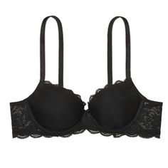 Sexy Black Dream Angels Lightly Lined Demi Bra With Beautiful Lace Detailing From Victoria’s Secret Black Bras, Gothic Jewelry Diy, Lacey Bra, Cotton Lingerie, Lace Side, Black Lace Bra, Velvet Lace, Black Bralette, Demi Bra