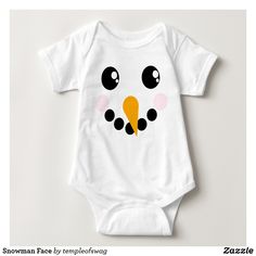 Snowman Face Baby Bodysuit Nappy Gift, Snowman Baby, Snowman Shirt, Funny Snowman, Baby Art Projects