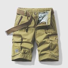 Season:Summer,Spring; Fabric:95% Cotton; Gender:Men's; Style:Cargo Shorts,Shorts,Stylish; Occasion:Streetwear,Casual; Details:Belt Not Included; Fit Type:Relaxed Fit; Waistline:Mid Waist; Pattern:Plain; Design:Multi Pocket,Drawstring; Pants Type:Hiking Shorts,Cargo Shorts; Front page:FF; Hips:null; Length:null; Waist:; Fit US Size:null; Fit UK Size:null; Fit EU Size:null Tactical Shorts Men, Mens Outdoor Fashion, Jogging Style, Military Shorts, Camouflage Pants, Short Men Fashion, Plain Shorts, Hiking Shorts, Tactical Pants