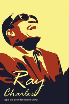 an image of ray charles in red and yellow