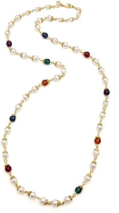 Ben-Amun Ben Amun Multicolor Long Beaded Necklace Elegant Long Necklace With Colorful Beads, Elegant Multicolor Single Strand Beaded Necklace, Elegant Gold Pearl Necklace With Colorful Beads, Elegant Multicolor Long Necklace With Faceted Beads, Elegant Multicolor Beaded Chain Long Necklace, Elegant Multicolor Beaded Necklaces With Spacer Beads, Gold Pearl Necklace With Colorful Beads, Elegant Multicolor Pearl Chain Necklace, Jewelry Gift Basket