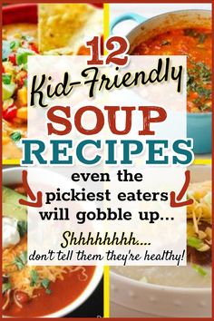 kid friendly soup recipes Family Favorite Soups, Crock Pot For Picky Eaters, Picky Eater Soup Recipes, Soup Recipes Kids Love, Crockpot Kids Meals Picky Eaters, Soups In Crockpot Easy, Cheap And Easy Soup Recipes, Kid Soup Recipes, Cheap Healthy Soup Recipes