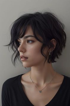 Girly Pixie Cuts, Chin Length Hair With Layers Texture, Short Grunge Hair, Pixie Bob Haircut, Hair Color And Cut, Girl Short Hair