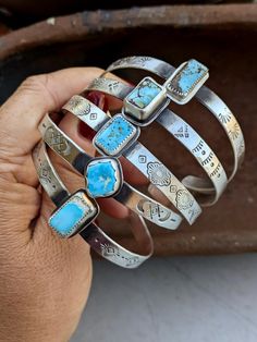 Rustic Adjustable Etched Jewelry, Artisan Sterling Silver Cuff Bracelet With Patina, Western Cuff Bracelet, Rings Casual, Punchy Outfits, Navajo Pearls, Casual Rings, Turquoise Bracelet Cuff, Turquoise Cuff