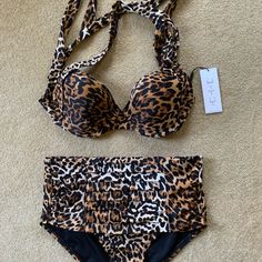 Ladies Calvin Klein Bikini. 2 Pc. Both Pieces Size Medium Leopard Print!! High Waisted Bottoms. Fully Lined. Convertible Straps, Underwire, Bikini Bra Top With Molded Cups. Smoke Free Pet Free Home. Nwt $65 Calvin Klein Swimwear For Summer Beachwear, Calvin Klein Swimwear For Summer Pool, Calvin Klein Swimwear For Beach Season, Calvin Klein Summer Swimwear For Pool, Calvin Klein Beachwear Swimwear For Summer, Calvin Klein Swimwear For Summer, Calvin Klein Summer Poolside Swimwear, Calvin Klein Beachwear For Poolside, Calvin Klein Summer Beachwear Swimwear