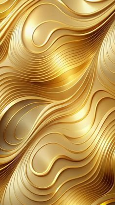 an abstract gold background with wavy lines