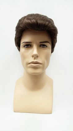 "Fashionable short and straight men's wig featuring a brushed-back style. Made with synthetic fibers. Color: Medium Brown (8) Style: Short Circumference: Adjustable Cap , Default at 21\" (max 22\") Materials: Synthetic Wig Fiber All sales are final. Please read all store policies before purchasing." Wigs For Men, Style Wig, Mens Wigs, Wig Short, Brown Wig, Synthetic Wig, Wig Styles, Spongebob Squarepants, Aesthetic Hair