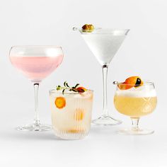 three different types of cocktails sitting next to each other