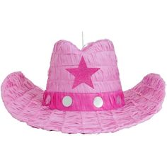 a pink cowboy hat with a star on it