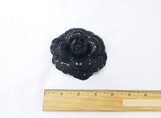 "M&S Schmalberg 4\" Black Sequin Camellia Fabric Flower Brooch Pin Black sequin material bonded to black silk for additional body Genuine M&S Schmalberg Flower Hand-Made in New York City Garment District, Since 1916 https://www.customfabricflowers.com Want to see our factory at work? https://bit.ly/2o6iAZF As Seen in The NY Times! https://bit.ly/2nwvrHI ----------------------------------- Welcome to the Official M&S Schmalberg Etsy Shop! All of our Custom Fabric Flowers are hand made Black Handmade Flower Brooches, Black Flower Brooch For Party, Camellia Fabric, Bernadette Banner, Fabric Flower Pins, Sequin Material, Fabric Flower Brooch, Hand Dyed Silk, Silk Dyeing