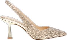 Glamorous Gold Heels For Evening, Gold Slingback Pumps For Wedding, Glamorous Sparkling Heels For Gala, Gold Slingback Heels For Wedding, Gold Embellished Slingback Pumps For Evening, Elegant Gold Heels For Prom, Glamorous Gold Slingback Pumps For Gala, Gold Slingback Heels For Gala, Glamorous Party Slingback Pumps With Rhinestones