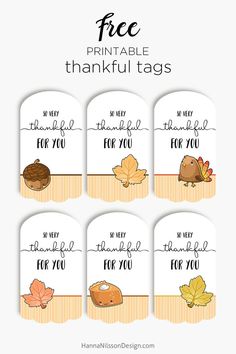 printable thanksgiving tags with the words, free for you and an image of turkeys