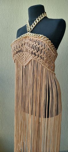 Crazy Party, Macrame Clothes, Fringed Dress, Macrame Dress, Dress Birthday, Fringe Dress, Birthday Dress, Dress Boho, Festival Dress