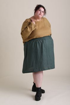 The easiest linen skirt! Full of gather and sway, a wide elastic waist, and deep pockets. 100% linen. Relaxed Linen Skirt With Elastic Waistband, Linen Skirt With Relaxed Fit And Lining, Green Linen Relaxed Fit Skirt, Linen Full Skirt With Elastic Waistband, Flowy Linen Skirt With Elastic Waistband, Full Linen Skirt With Elastic Waistband, Linen Midi Skirt With Elastic Waistband, Long Linen Skirt With Elastic Waistband, Linen Gathered Tiered Skirt