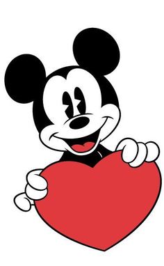 mickey mouse holding a heart with his hands