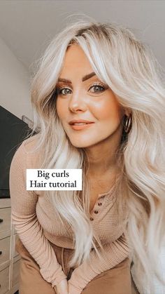 Long Big Curls Hair, How To Curl Your Hair Big Curls, Full Curls For Long Hair, Big Wave Curls For Long Hair, Boho Curls Long Hair, Trendy Curled Hair, Big Beachy Waves Long Hair, Long Hair Curled Hairstyles Wedding, How To Curl Big Waves