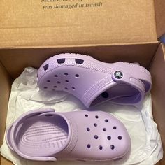 Brand New, Not Worn Once Lilac Crocs Outfit, Purple Crocs Aesthetic, Light Purple Crocs, Crocs Lavender, Crocs For Women, Cool Crocs, Crocs Aesthetic, Purple Crocs, Nike Casual Shoes