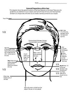 a diagram of the face and features